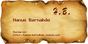 Hanus Barnabás névjegykártya